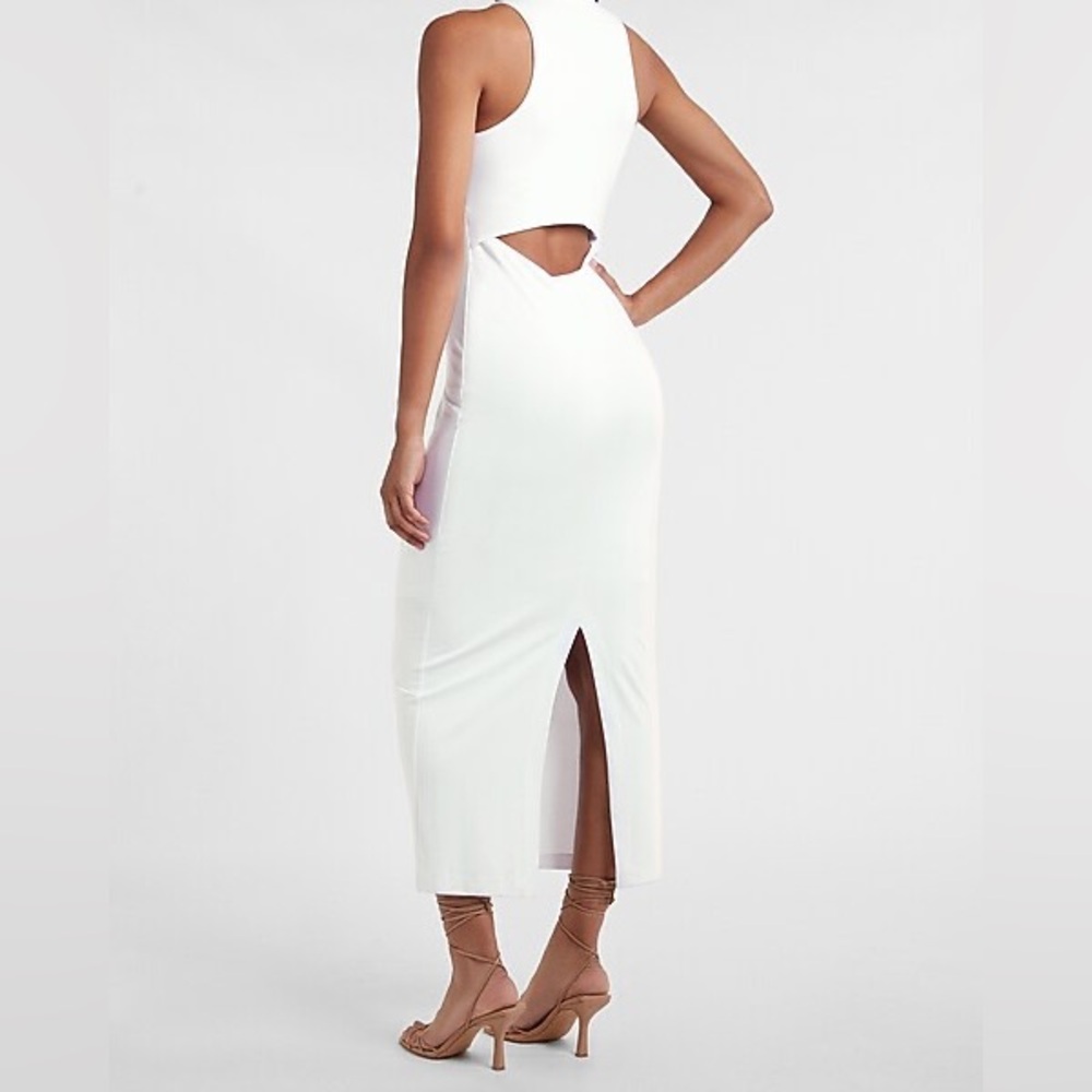 NWT Express Body Contour High Neck Cutout Back Maxi Dress